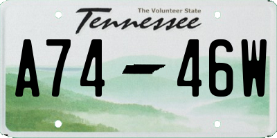 TN license plate A7446W