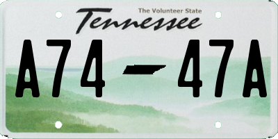 TN license plate A7447A
