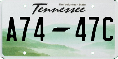 TN license plate A7447C
