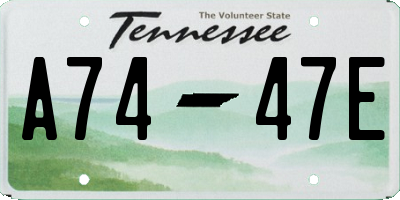 TN license plate A7447E