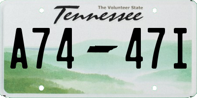 TN license plate A7447I
