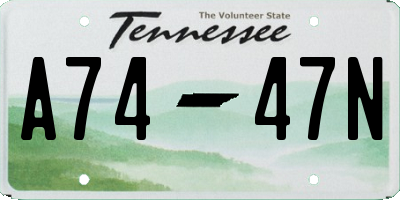 TN license plate A7447N