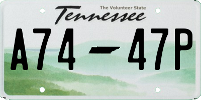 TN license plate A7447P