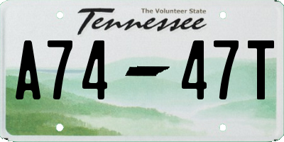 TN license plate A7447T
