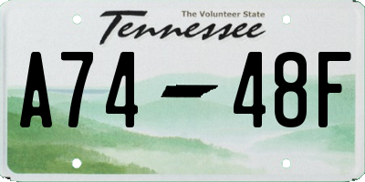 TN license plate A7448F