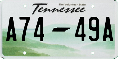 TN license plate A7449A