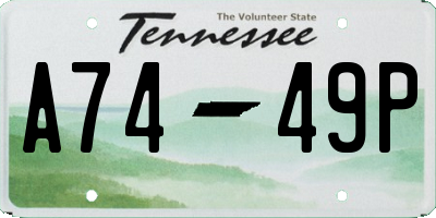 TN license plate A7449P