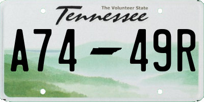 TN license plate A7449R