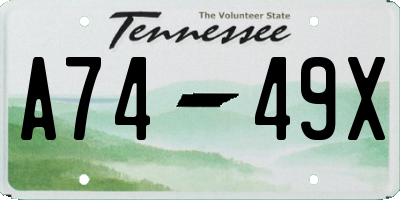 TN license plate A7449X