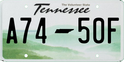 TN license plate A7450F