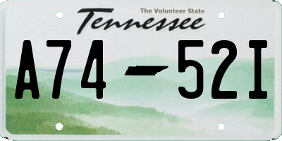 TN license plate A7452I
