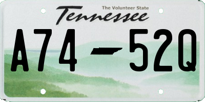 TN license plate A7452Q
