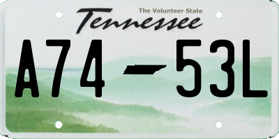 TN license plate A7453L