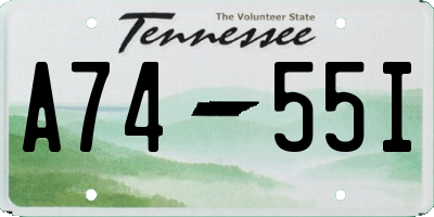 TN license plate A7455I