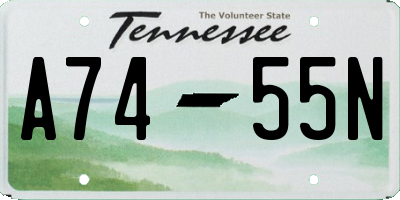 TN license plate A7455N