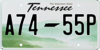 TN license plate A7455P