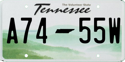 TN license plate A7455W