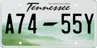 TN license plate A7455Y