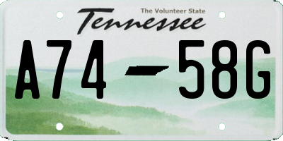 TN license plate A7458G