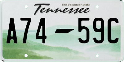 TN license plate A7459C