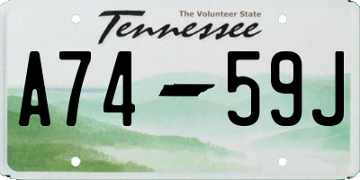 TN license plate A7459J
