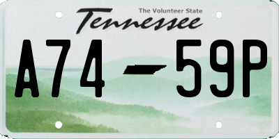 TN license plate A7459P