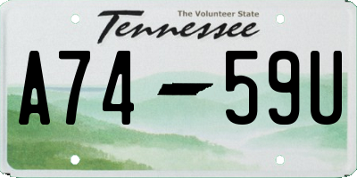 TN license plate A7459U