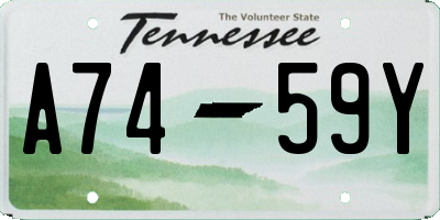 TN license plate A7459Y