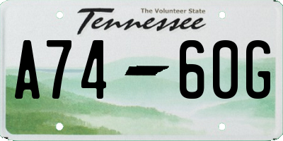 TN license plate A7460G