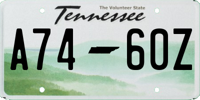 TN license plate A7460Z