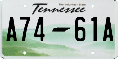 TN license plate A7461A