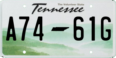 TN license plate A7461G