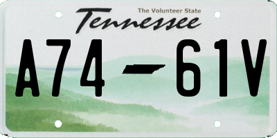 TN license plate A7461V