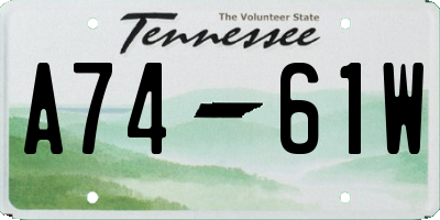 TN license plate A7461W