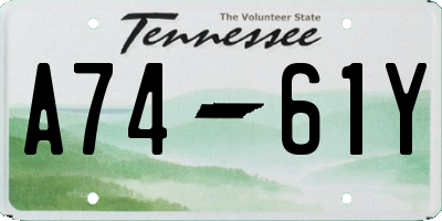 TN license plate A7461Y