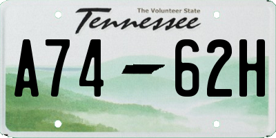 TN license plate A7462H