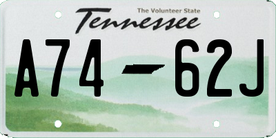 TN license plate A7462J