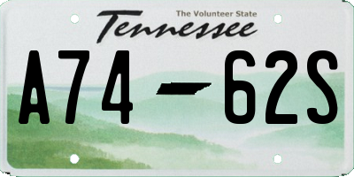 TN license plate A7462S