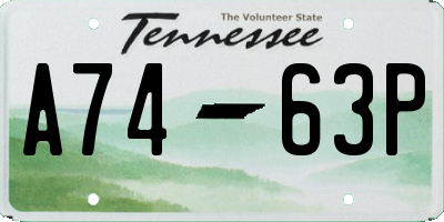 TN license plate A7463P