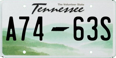 TN license plate A7463S