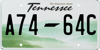 TN license plate A7464C