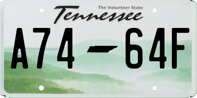 TN license plate A7464F
