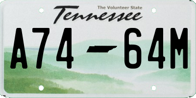 TN license plate A7464M