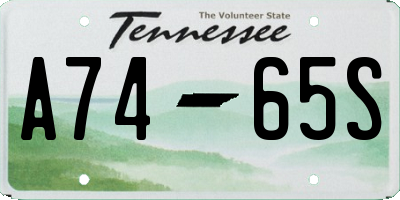 TN license plate A7465S