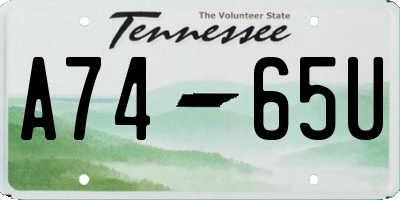 TN license plate A7465U
