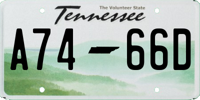 TN license plate A7466D
