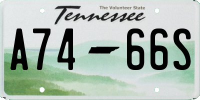 TN license plate A7466S