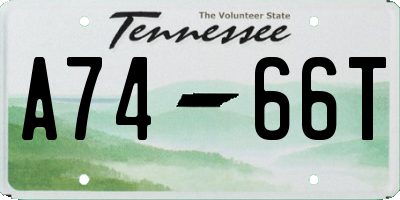TN license plate A7466T