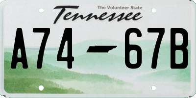TN license plate A7467B
