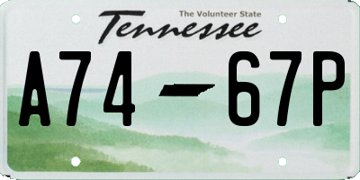TN license plate A7467P